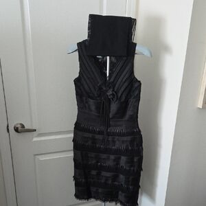 May Queen Black Textured Mini Dress